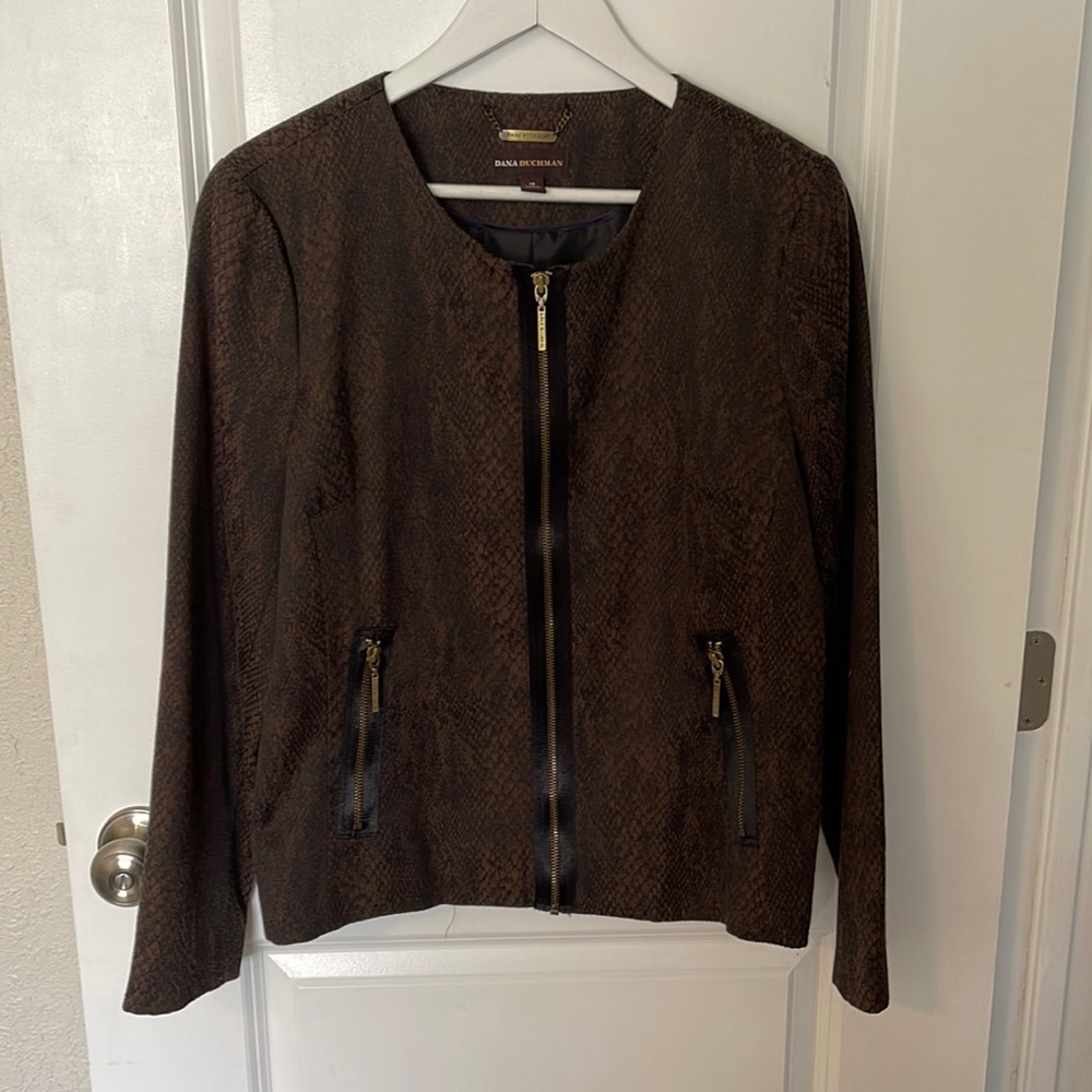 Dana Buchanan snakeskin patterned zip up jacket